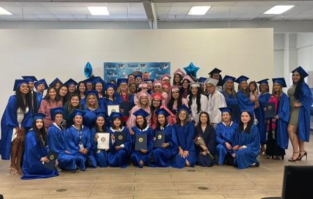 The 2022 graduating class for Advance Beauty College - Garden Grove.