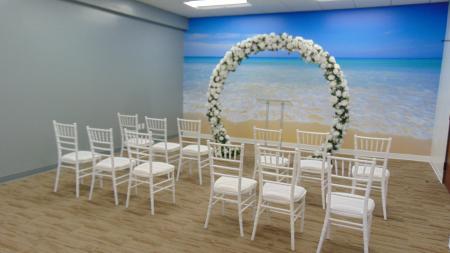 Marriage ceremony room in the South County Branch Office, suite 160.