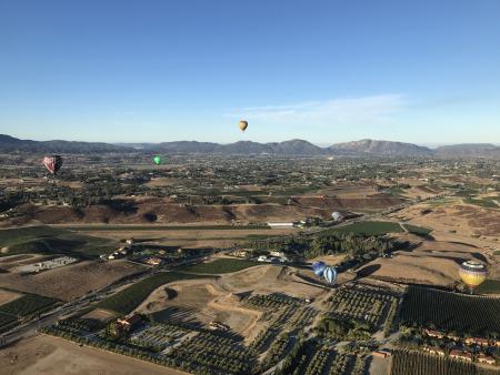 Temecula Valley from a hot air balloon.